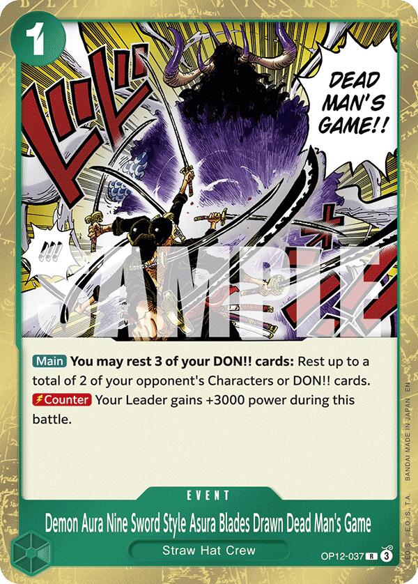 Demon Aura Nine Sword Style Asura Blades Drawn Dead Man's Game, OP12-037